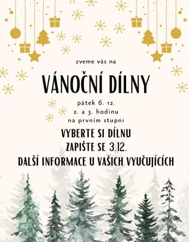 Vánoční dílny na 1. stupni